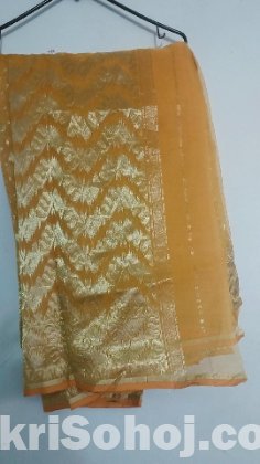 Jamdani Yellow saree